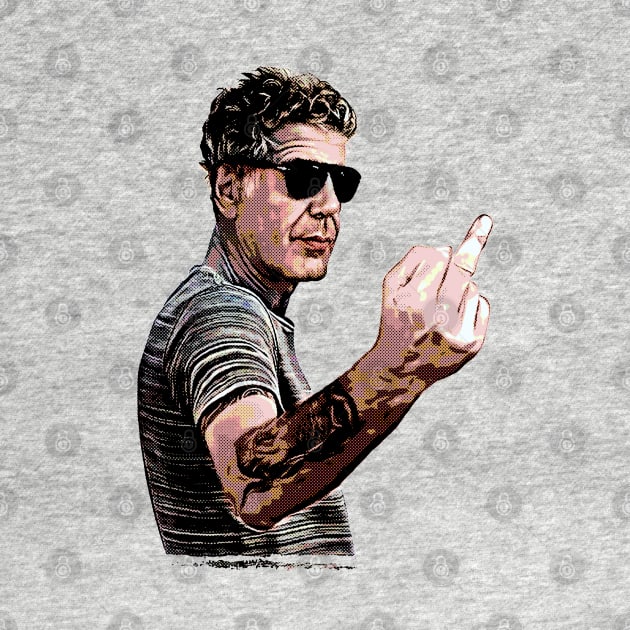 Anthony Bourdain Vintage - Middle Finger by Mr.FansArt